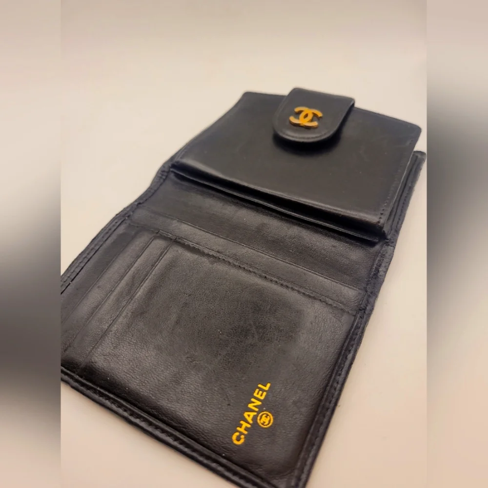 Chanel CC Logo Lambskin Black Wallet